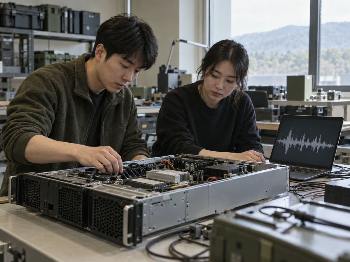 서버 장비를 점검하는 엔지니어들 (AI 생성 이미지)
